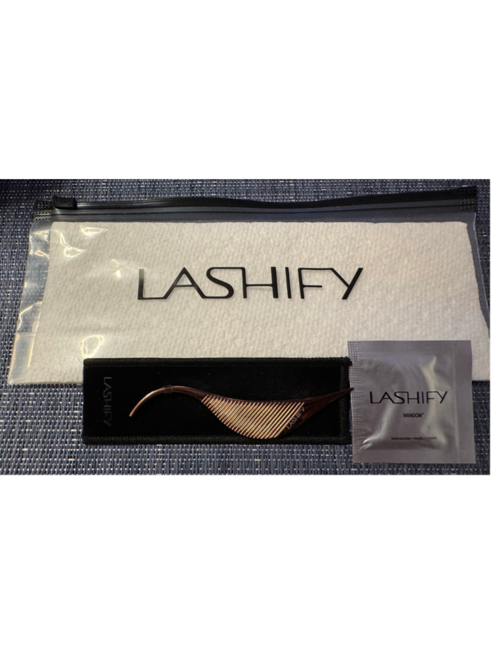 Lashify Bronze “Birdie” Mini Fuse Control Wand for Lashes, pouch, Wandom